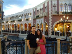 Kat with her husband in Las Vegas