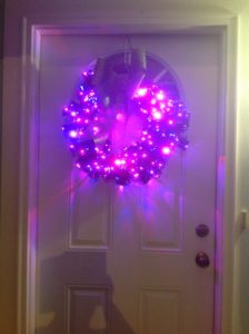 My multi-coloured flashing Christmas wreath